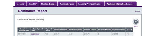 An image of the remittance report summary showing the payment amount.