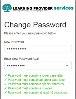 An image of the LP portal on first log in.