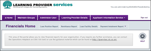 An image of the Financials home page showing the remittance report menu.